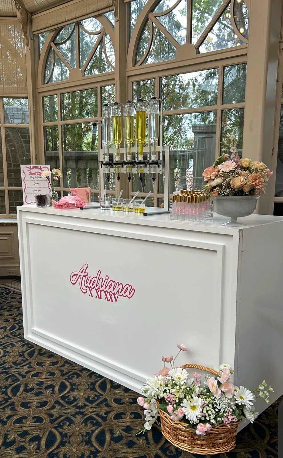 Audriana custom perfume bar set outdoors